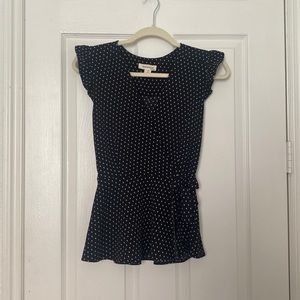 Black polka dot blouse